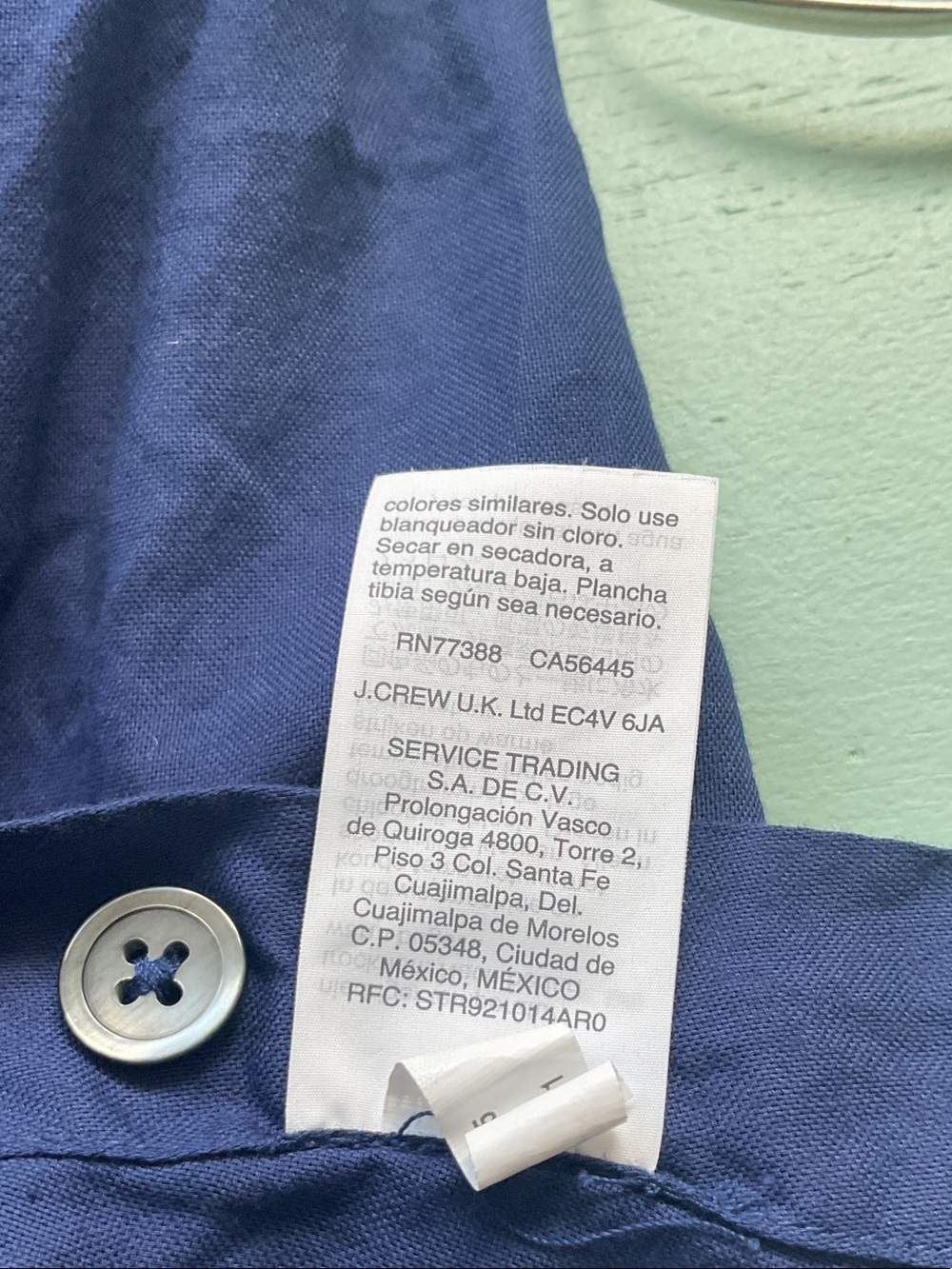 Madewell Navy Button-Trim 100% Cotton A-Line Skirt - Picture 7 of 11